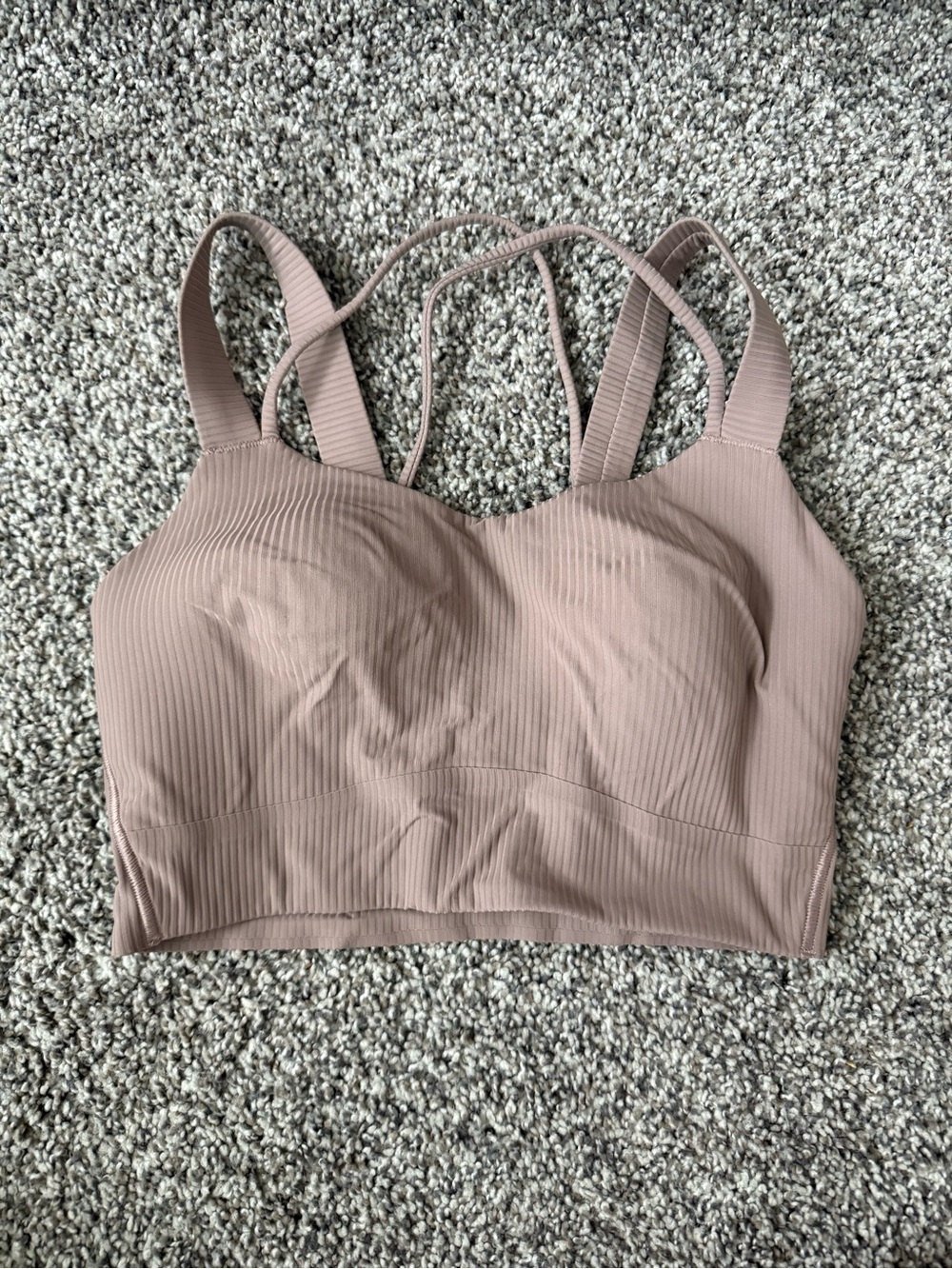 lululemon athletica Ribbed Strappy Bralette in Taupe
